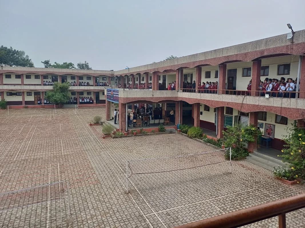 Expansive green residential campus and main academic block of Jawahar Navodaya Vidyalaya Kabirdham