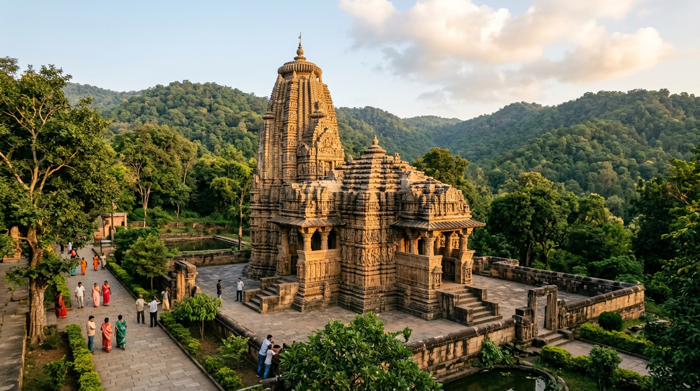 Ancient stone pillars and archaeological ruins along the Bhoramdeo heritage trail