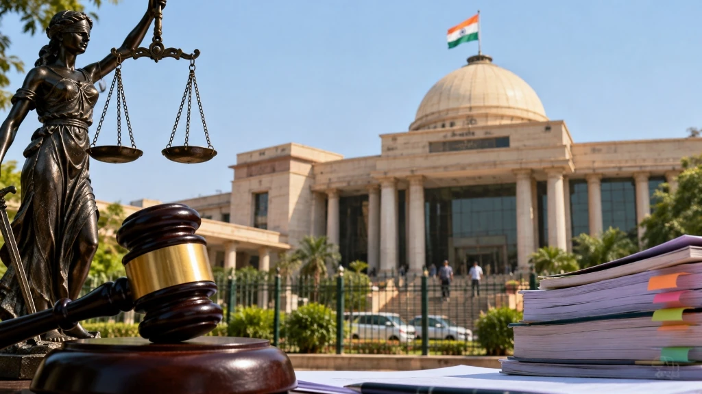 High Court of Chhattisgarh Bilaspur building with legal gavel and constitution briefs representing teacher recruitment stay order